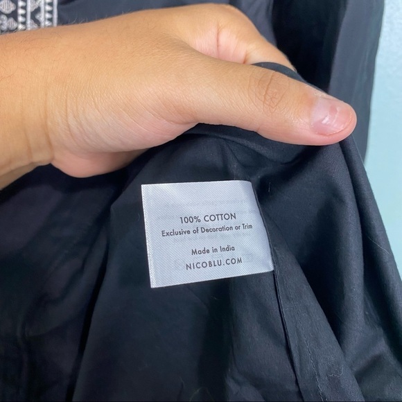 Nicoblu Maharani Tuxedo Tunic Black White Sz 4X - Picture 4 of 5